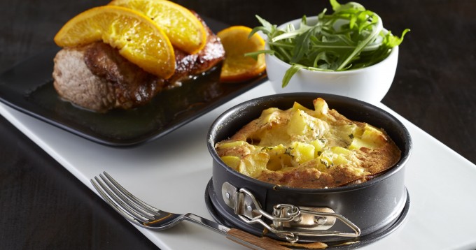 Filets mignons & clafoutis de pommes de terre Pompadour