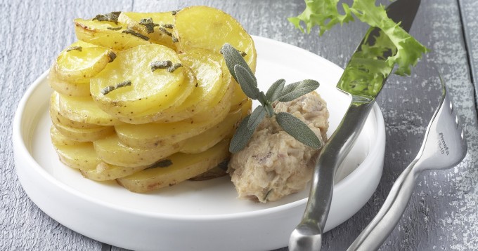 Quenelles de lapin & rosace de pommes de terre Pompadour