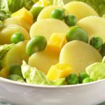 Salade de pommes de terre Pompadour aux fèves & cubes de mangue
