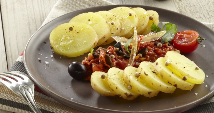 Salade de pommes de terre Pompadour à la sauce pimentée