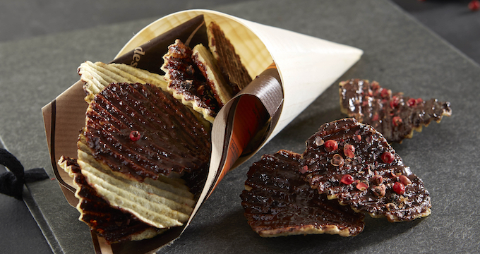 chips de pommes de terre pompadour au chocolat