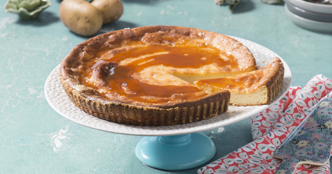 Tarte de pomme de terre Pompadour au caramel beurre salé