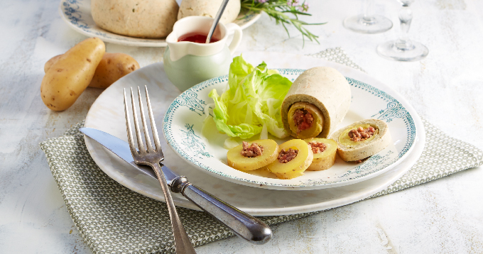 Pommes de terre Pompadour farcies en croûte de sel