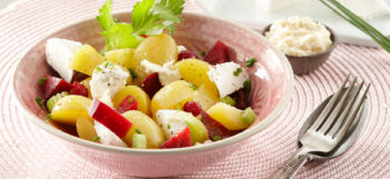 Salade de pommes de terre Pompadour au chèvre frais & betteraves