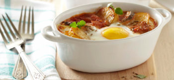 Oeufs cocotte aux pommes de terre Pompadour & ratatouille