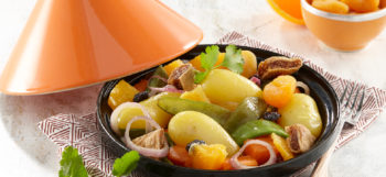 Tajine de pommes de terre Pompadour aux fruits secs